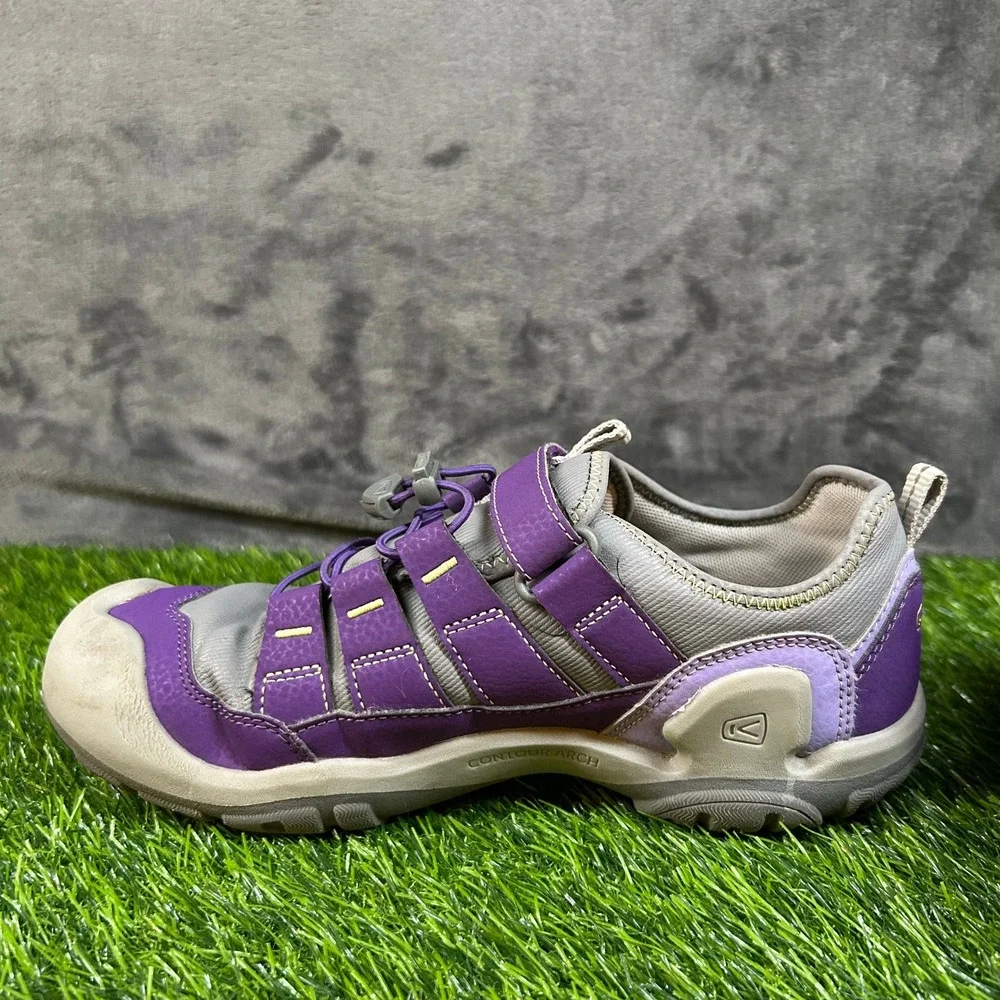 Keen Knotch‎ Hollow Sandals Water Shoes Purple Gray Adjustable Strap Kids 6